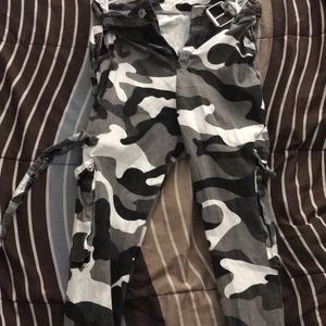 Black Camouflage Cargo Pants